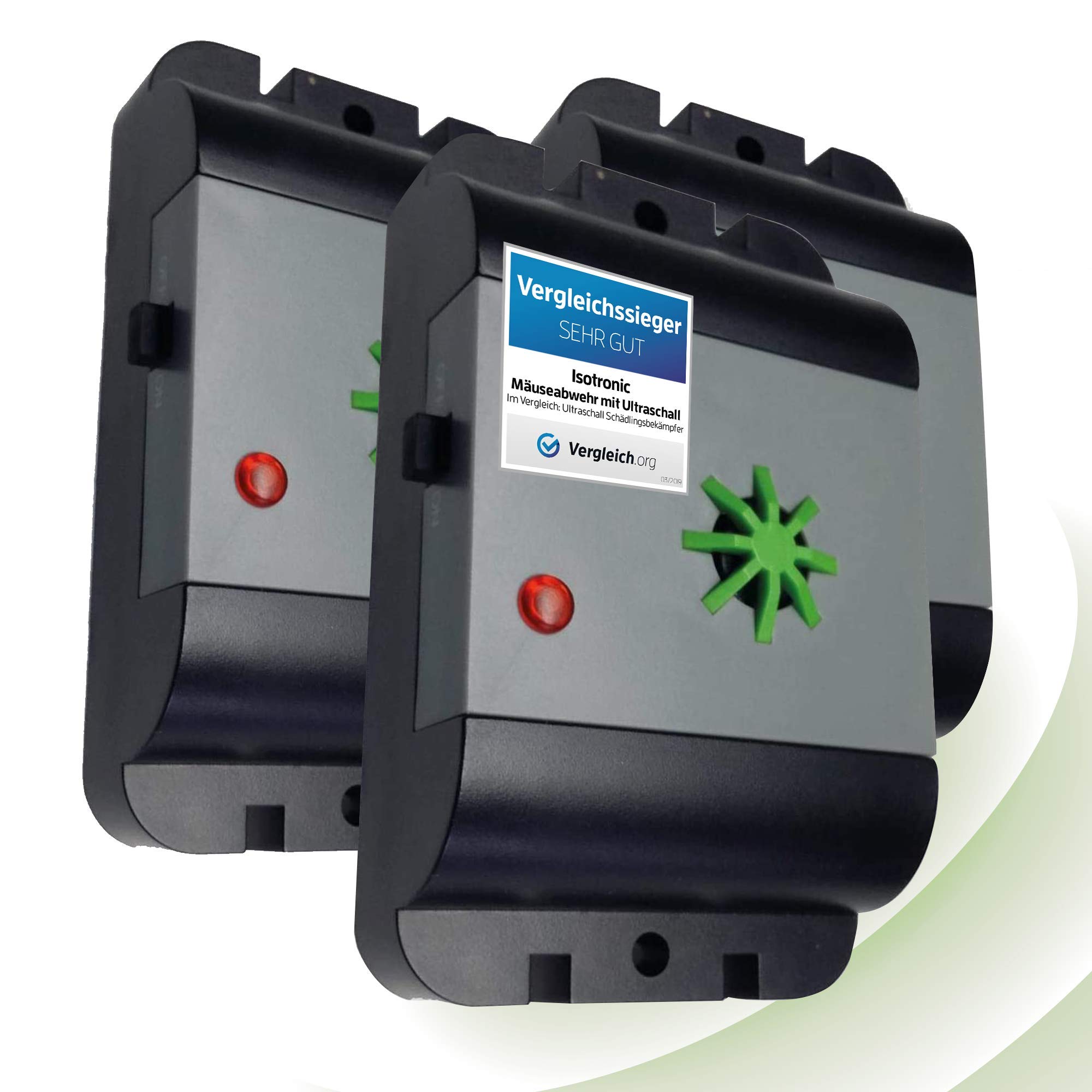 ISOTRONIC Mouse Repellent Rat Repellent with Ultrasound, Rainproof, Test Winner Electronic Pest Repeller for Home, Basement, Garden, Mice and Rats Repel Without Chemicals