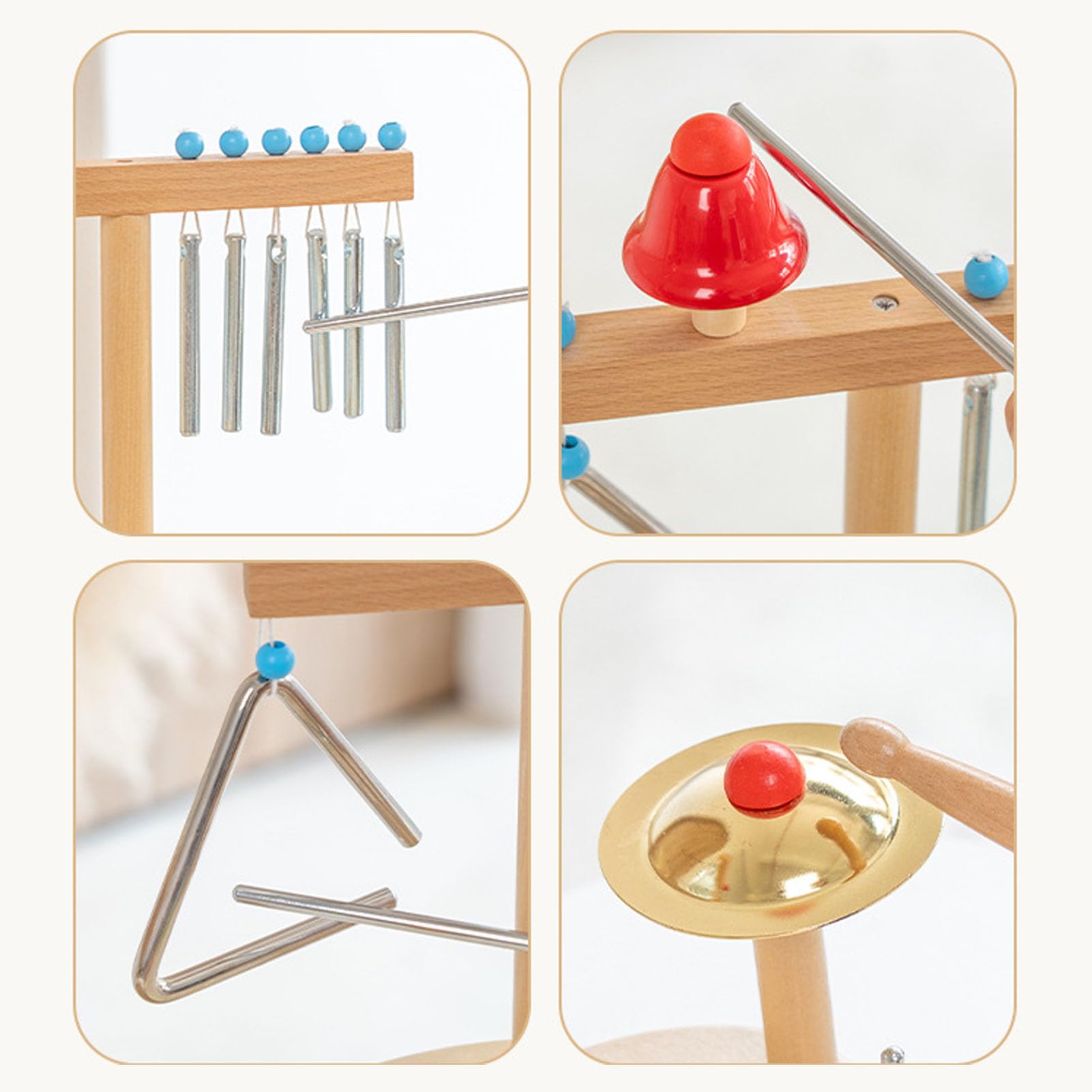 Baby Music Station, Kids Percussion Musical Strumenti Set con Tamburi Glockenspiel Chime Bell Cymbal Montessory Toys per Birthday Birthday