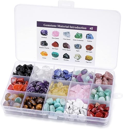 Miniatura 1 de Top Plaza Juego de cristales curativos a granel de piedras pulidas rodadas de 0.39 a 0.79 pulgadas, piedras preciosas naturales para terapia de