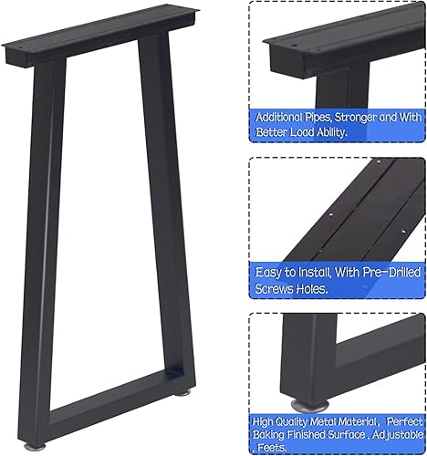 Miniatura 9 de Taelakeni Patas de banco de metal para mesa de centro de 22 pulgadas, color negro