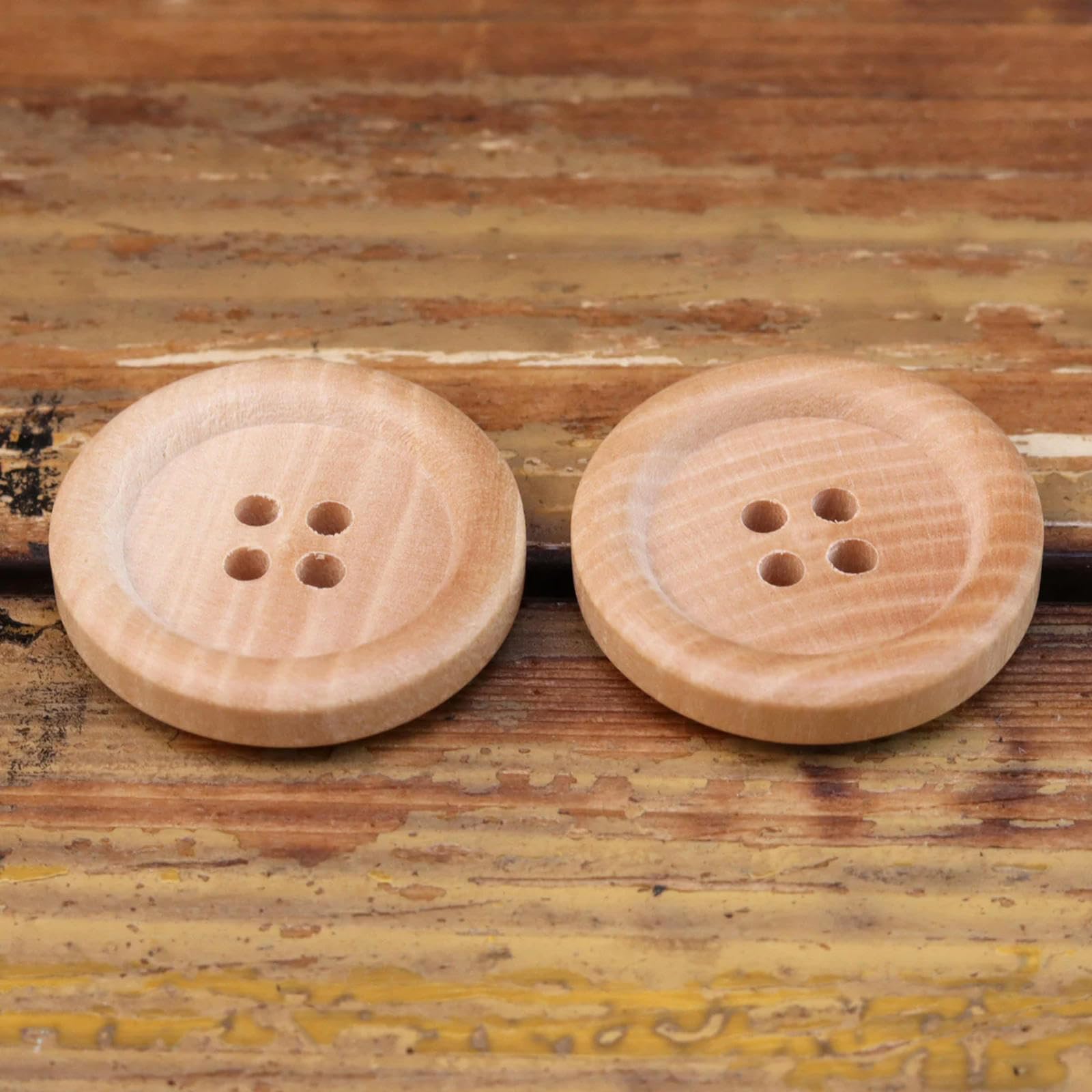 11,5 mm-30 mm Solidny eko-toplarowy drewniany guzik bez dodatków, guzik dziecięcy, naturalny materiał, bawełna, len, majsterkowanie, biały, 30 mm, 12 szt.(23mm)