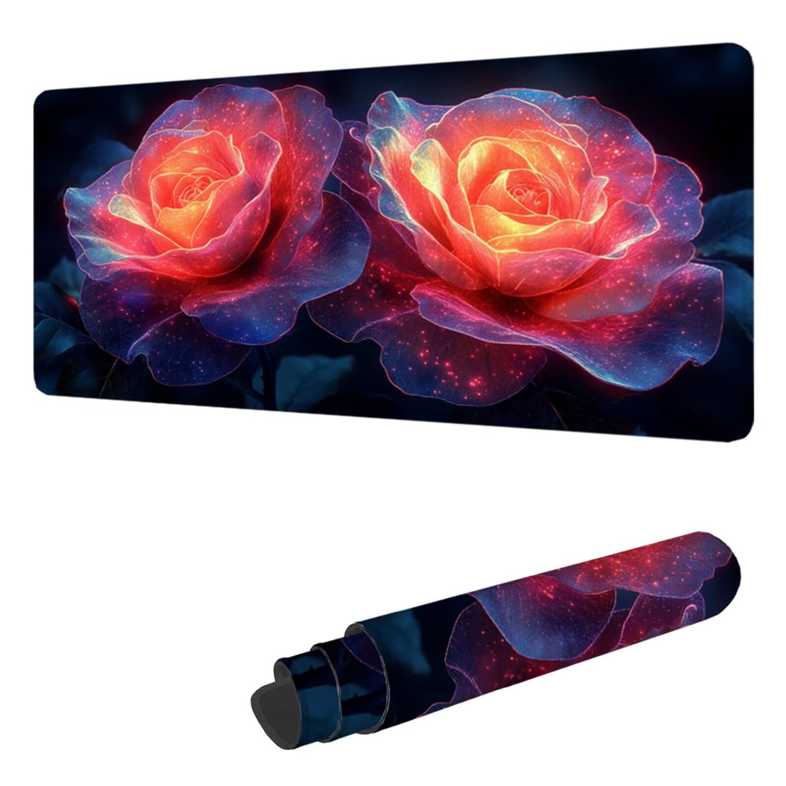 Dream Podkładka pod mysz XXL 1000 x 500 mm, duża podkładka pod mysz dla graczy, różowa, pod biurko, szyte krawędzie, wodoodporna, antypoślizgowa, do komputera, laptopa poprawia dokładność i szybkość H