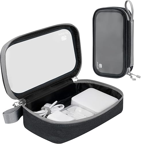 pack all Organizador electrónico transparente, bolsa organizadora de cables de TPU, organizador de viaje de cable compacto para cables, cargadores,
