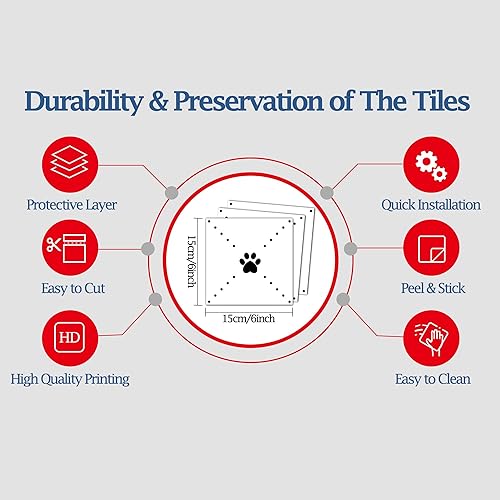 Miniatura 6 de SVNOOC Adhesivos autoadhesivos para pisos, azulejos decorativos autoadhesivos para pisos, paredes, escaleras, mesa, suelos de vinilo impermeables,