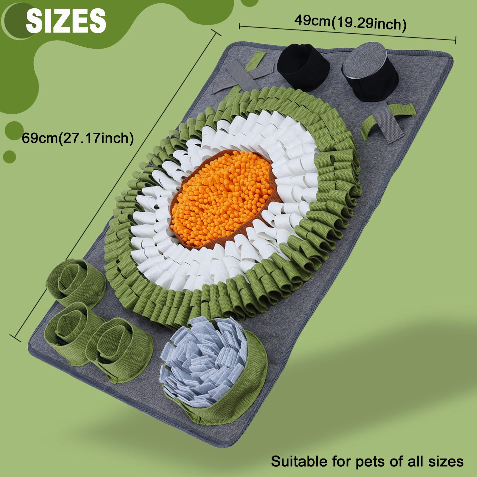 Alfombra Olfativa Perros, Juguetes Perros Interactivos Alfombra Olfato Perro Manta Olfativa Perro Accesorio de Entrenamiento Snuffle Mat (Verde)