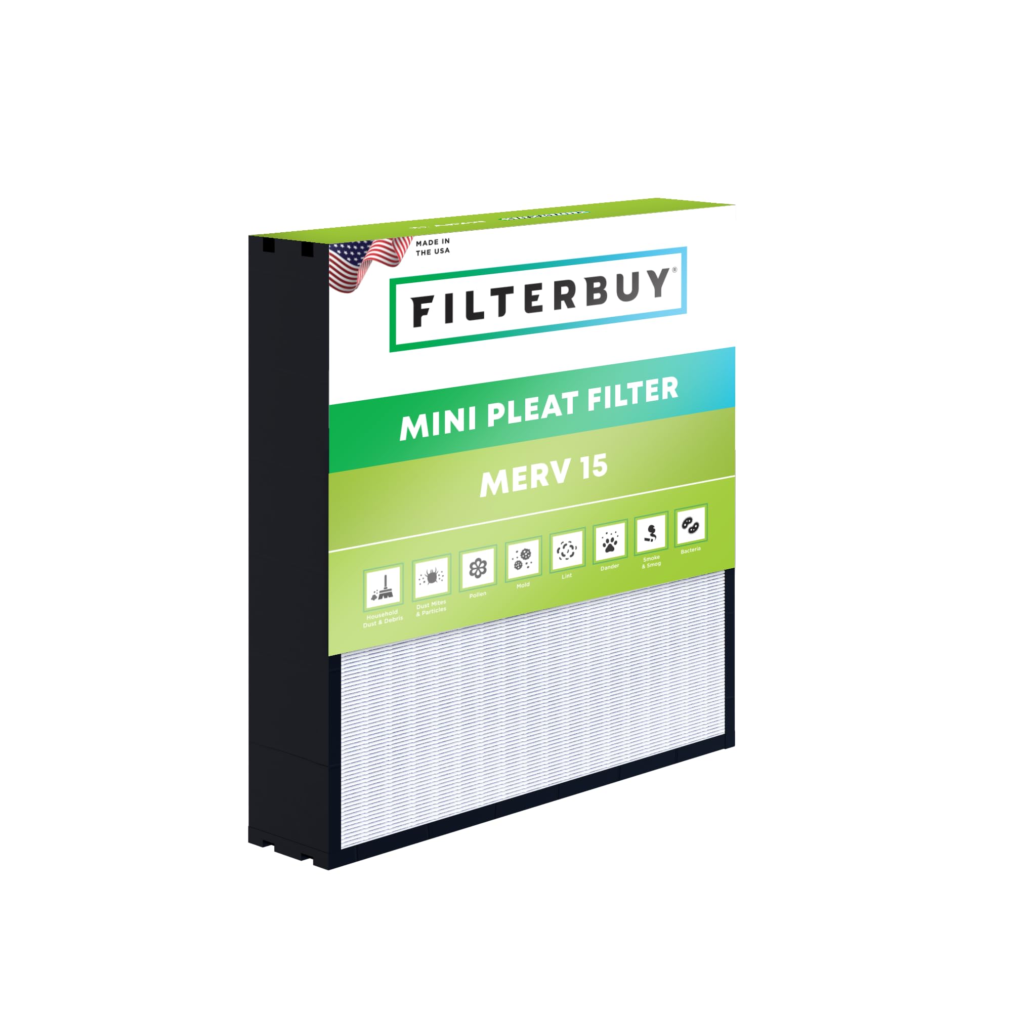 mwハイパーファインブロック プラス　2箱 Filterbuy 24x24x4 Mini Pleat Air Filter MERV 15 HVAC Replacement