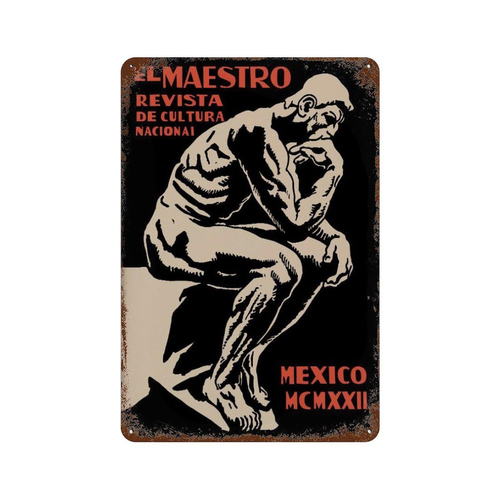 xiaoxiaoshen Mexican Deco El Maestro Magazine Cover Wall Decor Art Metal Tin Poster Modern Home Decor Art Home Bar Shop Decorations Vintage Sign 30x20cm