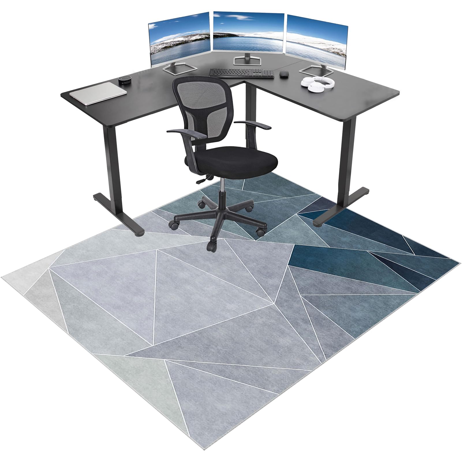 Office Chair Mat for Hardwood Floors, Gaming Computer Chair Mat, Desk Chair Mat for Carpeted Floor 120 x 160 cm, Floor Mat for Office Chair Carpet Protector, Home Office Chair Mat Rug for Laminate