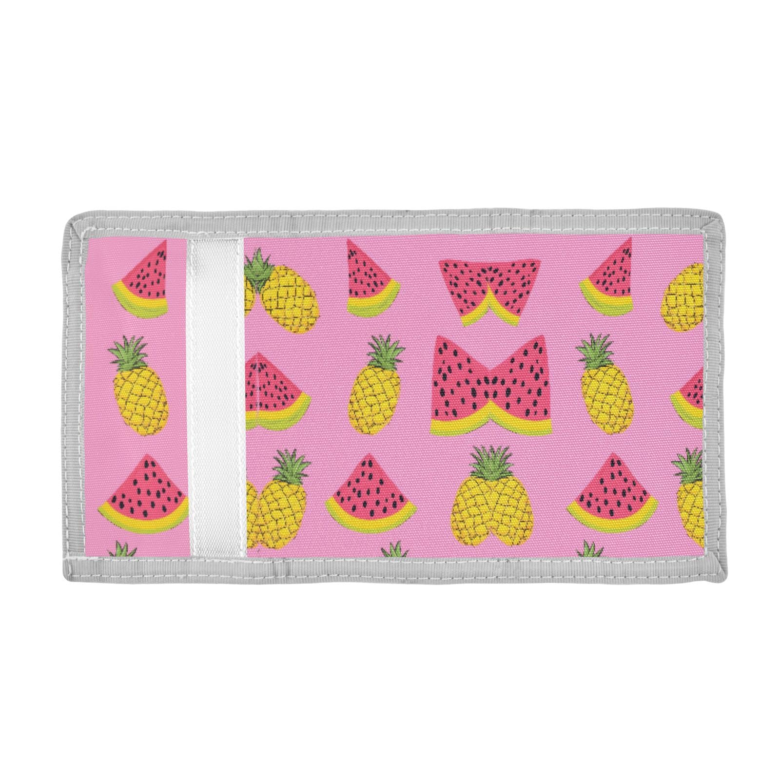 ALAZA Kids Wallets for Boys Girls Toddler Trifold Wallet Children Small Pineapple Watermelon with Zipper Coin Pocket