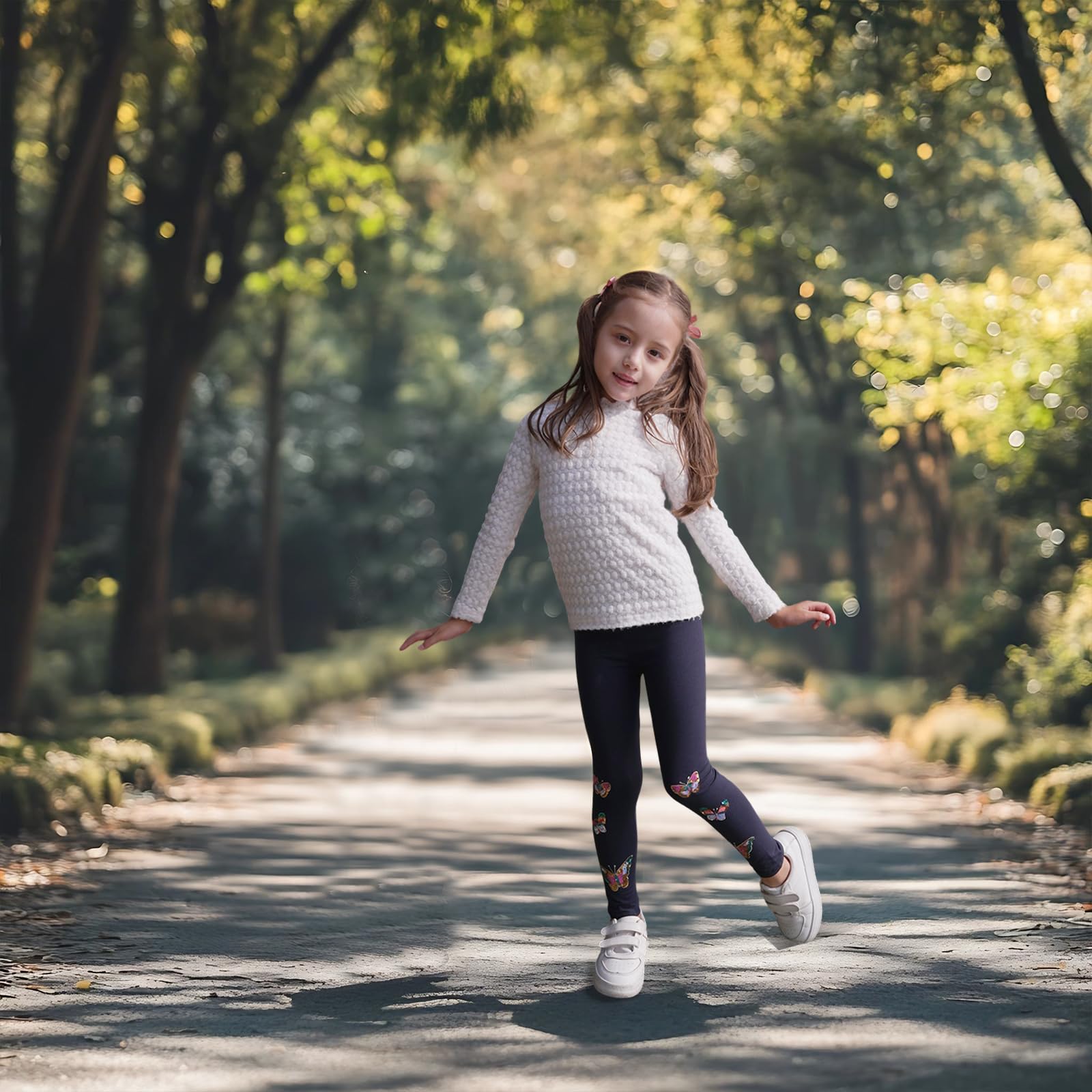 EmaoFun Leggings para Niñas,Pack Mallas Pantalones niña Algodon Talla 2-7 años(Conejo 7T)