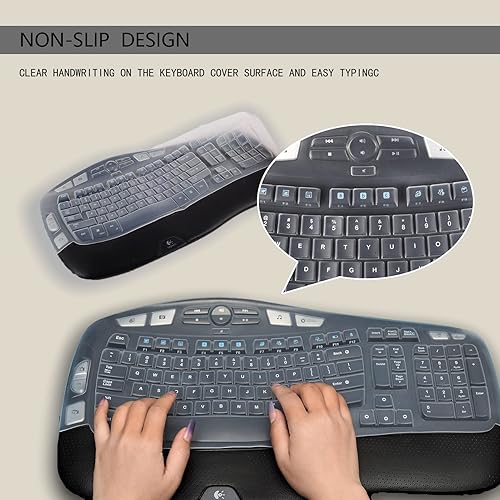 Miniatura 6 de Logitech K350 MK550 MK570 MK570 - Funda protectora de teclado de silicona ultradelgada para Logitech K350 MK550 MK570, accesorios de protección de