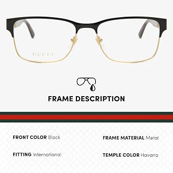 Gucci GG0750O Designer Fashion Eyeglasses Stylish Metal Rectangular l Frame Eyewear with Luxury eSHADES Kit - Embrace Sophistication and Elegance