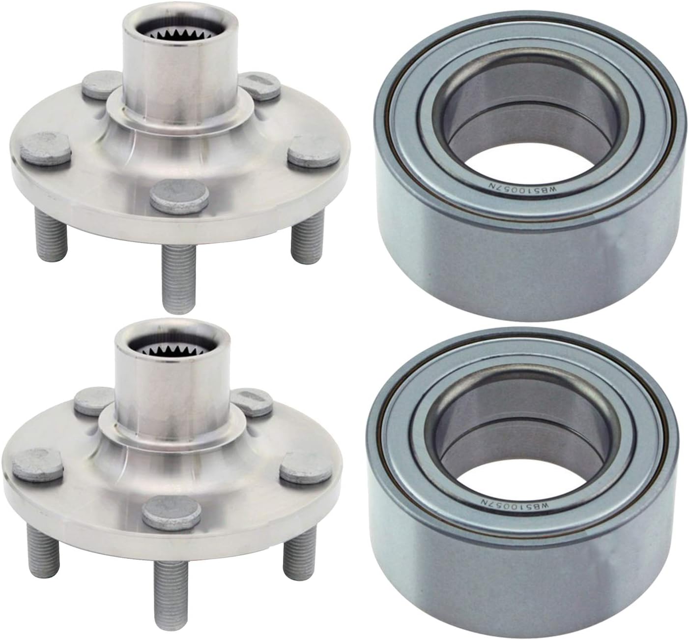 4PCS Front Wheel Bearing & Seal Kit Assembly Fit for Chrysler PT Cruiser/Dodge Neon/Plymouth Neon 2000-2002, SPK301x2, WB510057x2, Wheel Hub Bearing Seal