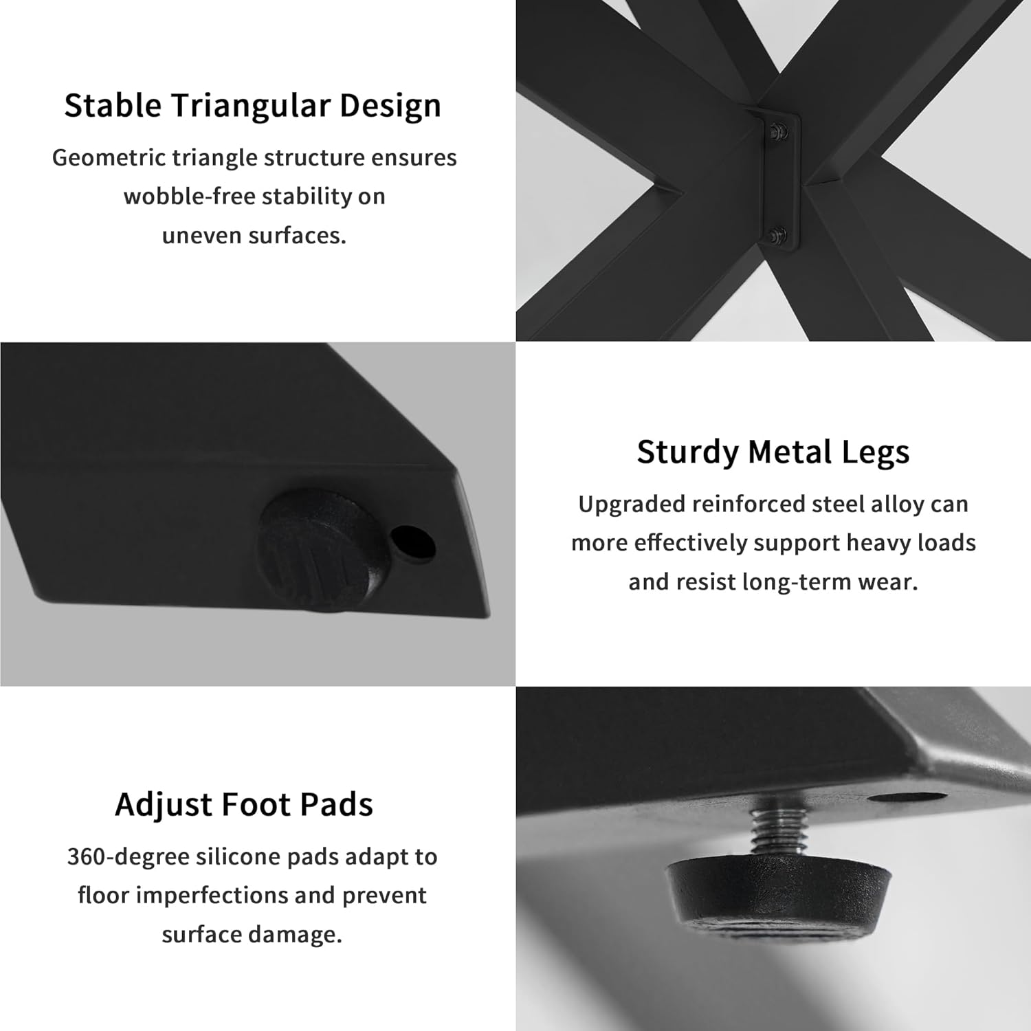 63-78.74 Inches Spaces Svaing Extendable Dining Table with Strong Metal Legs, Kitchen Table for 6-10 People, Outdoor Dining Tables for Kitchen/Restaurant/Outdoor, Black Lava