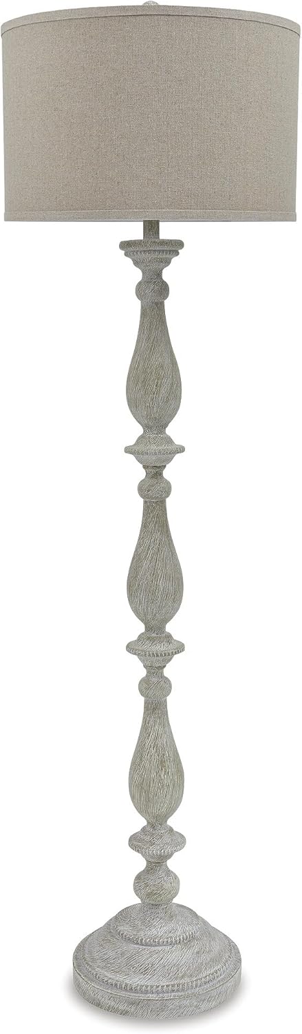 Signature Design by Ashley Bernadate Cottage 61" Candlestick Design Floor Lamp, Whitewash