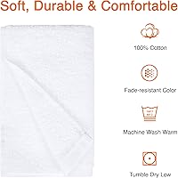 Vista 2 de Yaxa Basics Toallas de mano de algodón suave y grueso, 16 x 26 pulgadas, color blanco, paquete de 12