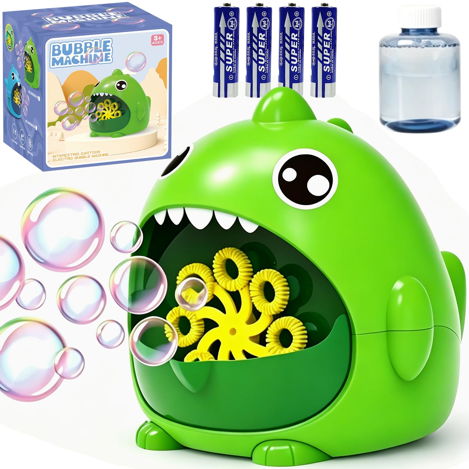 Baby Bath Toys, Dinosaur Automatic Bubble Maker for Toddler, Dinosaur Bath Toys, Baby Bath Bubble Machine for 1- 4 year old, Water Game toy, Fun Shower Toy, for Kids Boys Girls-K