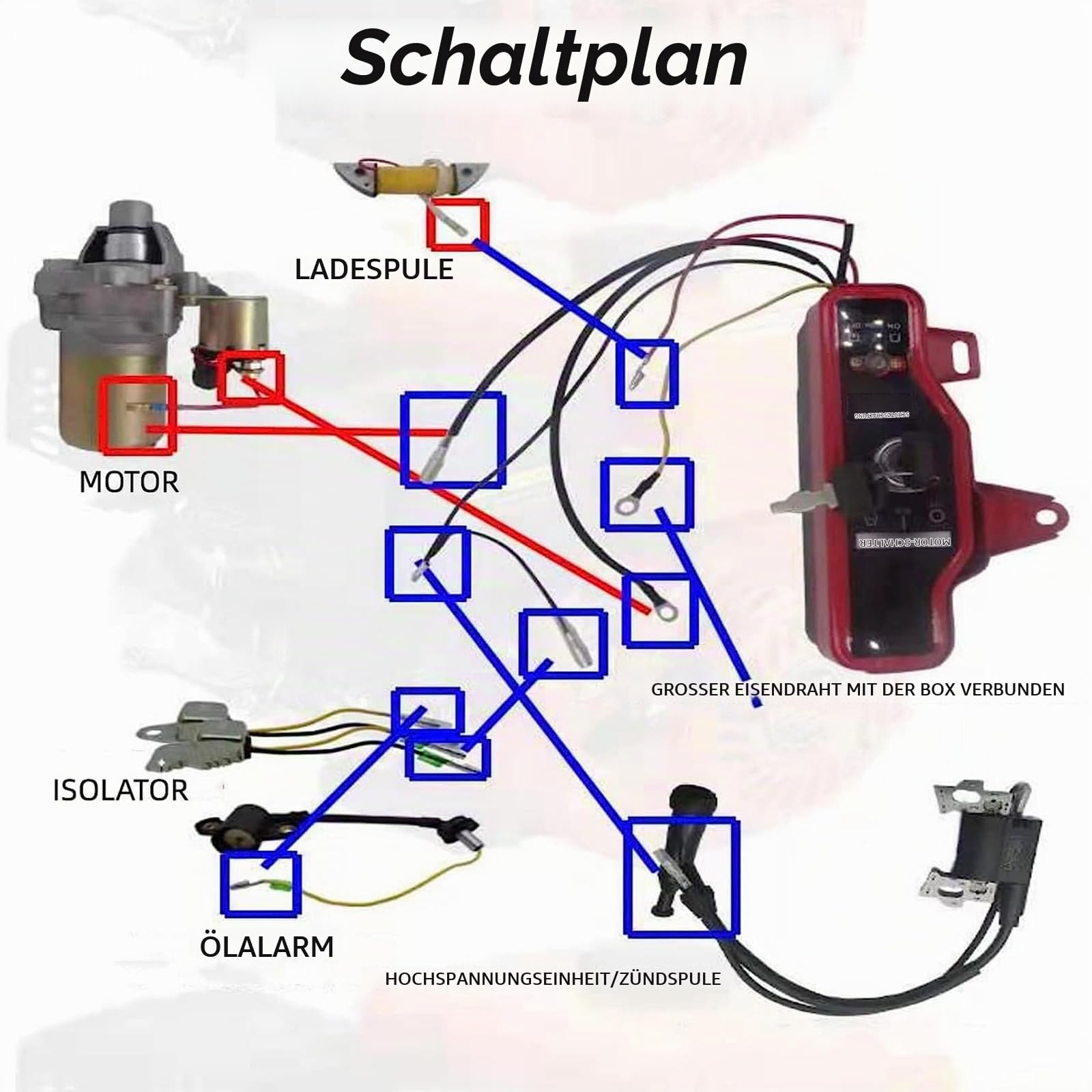 Elektrostarter Kit für Honda GX340/GX390 (bis 2011) – Komplettset mit Anlasser, Schwungrad & Schlüsselschalter – Elektro-Starter Motor, Direkter Ersatz