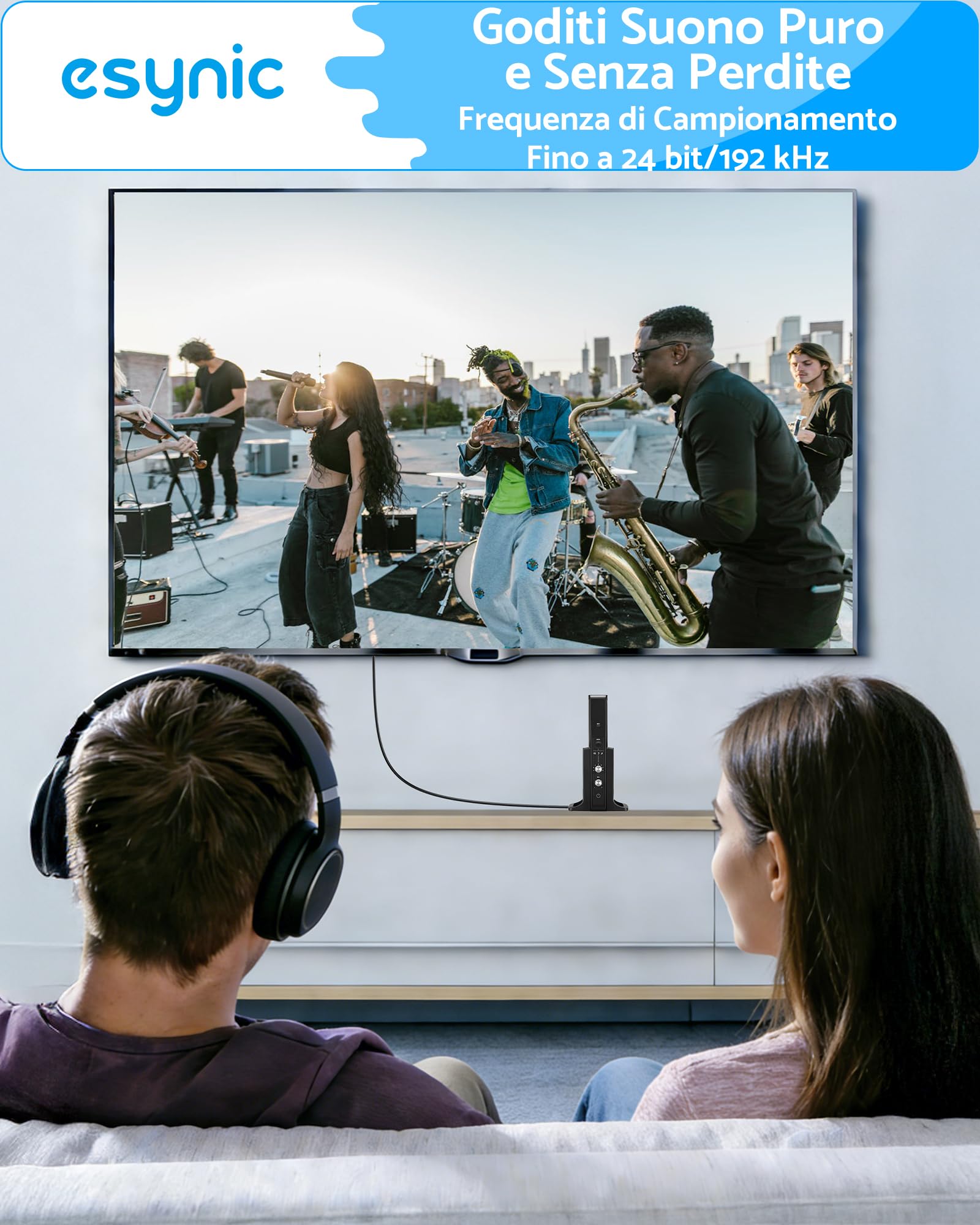 eSynic Cavo Convertitore da eARC/ARC HDMI a Ottico per HDTV a Soundbar Cuffie Wireless Home Theater, 192KHz eARC ARC Audio Extractor Professionale con 1.5M Cavo Integrato, Supporta 5.1ch e 2.0ch