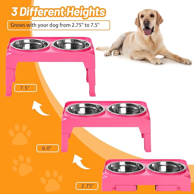 Comedero Elevado para Perros Acero Inoxidable 2 Unidades miniatura 2