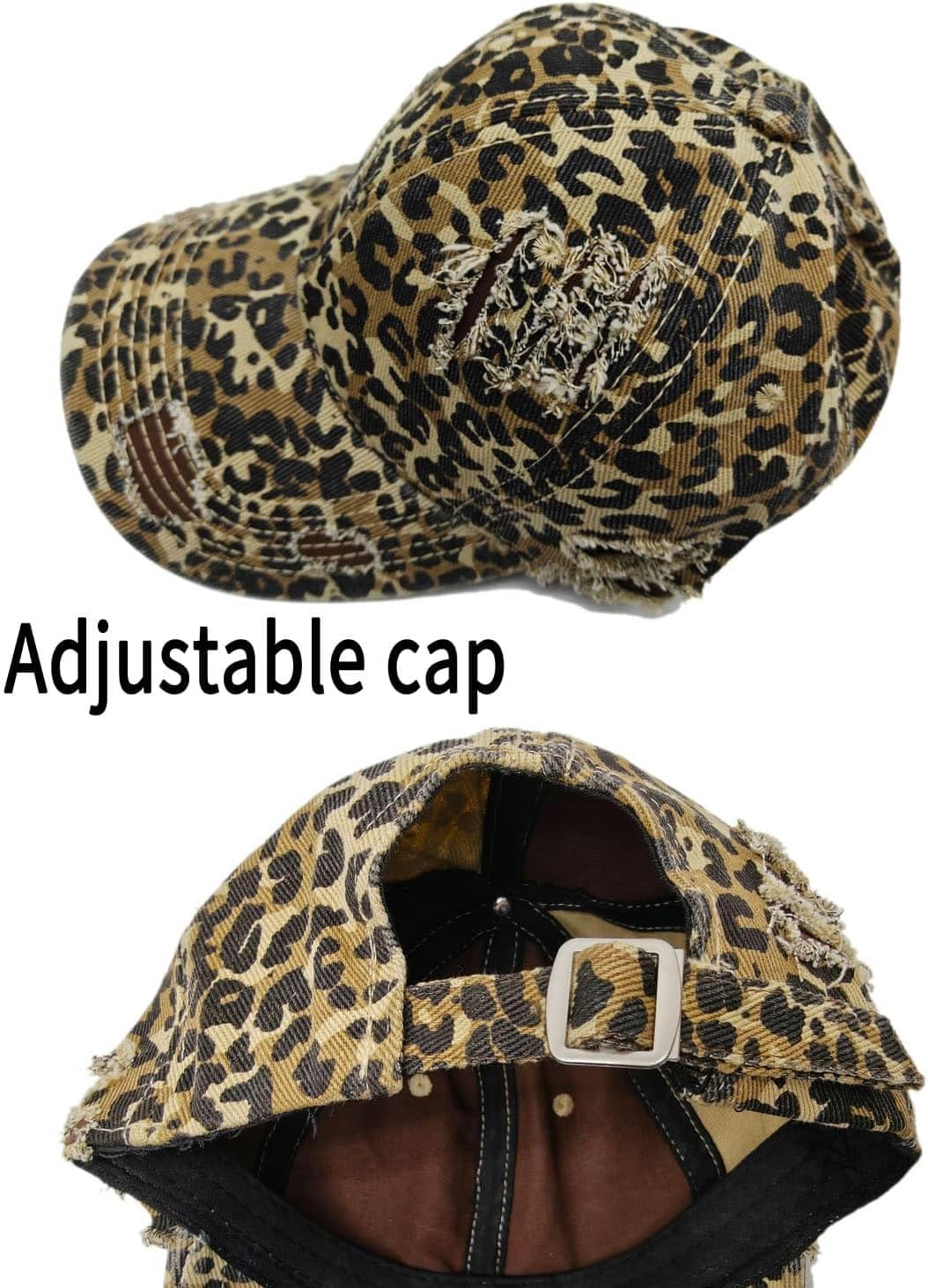 Women Washed Cotton Leopard Baseball Cap Sun Hat Spring Summer Adjustable Dad Peaked Caps Fashion Hats Outdoor Khaki 2026