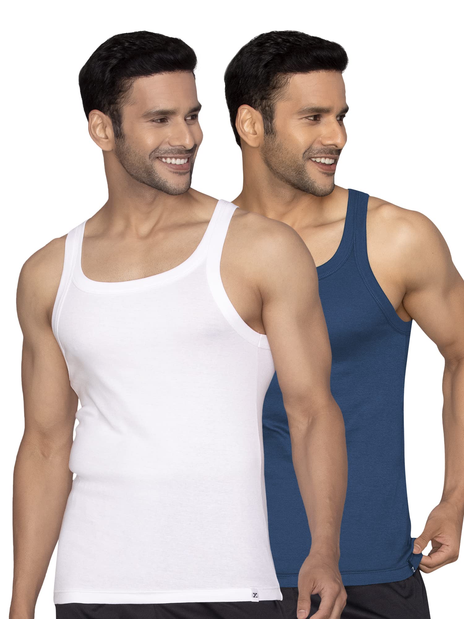 XYXX Pace Męski tank top z czesanej bawełny, regularny krój, kwadratowy kołnierz, 2 sztuki