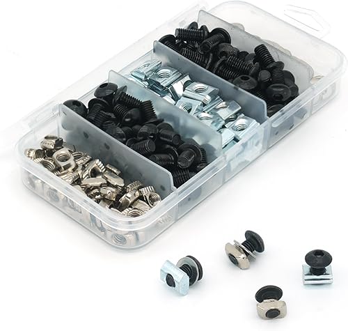 Miniatura 6 de 200 kits de tuercas de ranura en T para marco de perfil de extrusión de aluminio serie 2020, kit de tuercas de tornillo de ranura de 0.236 in, 40