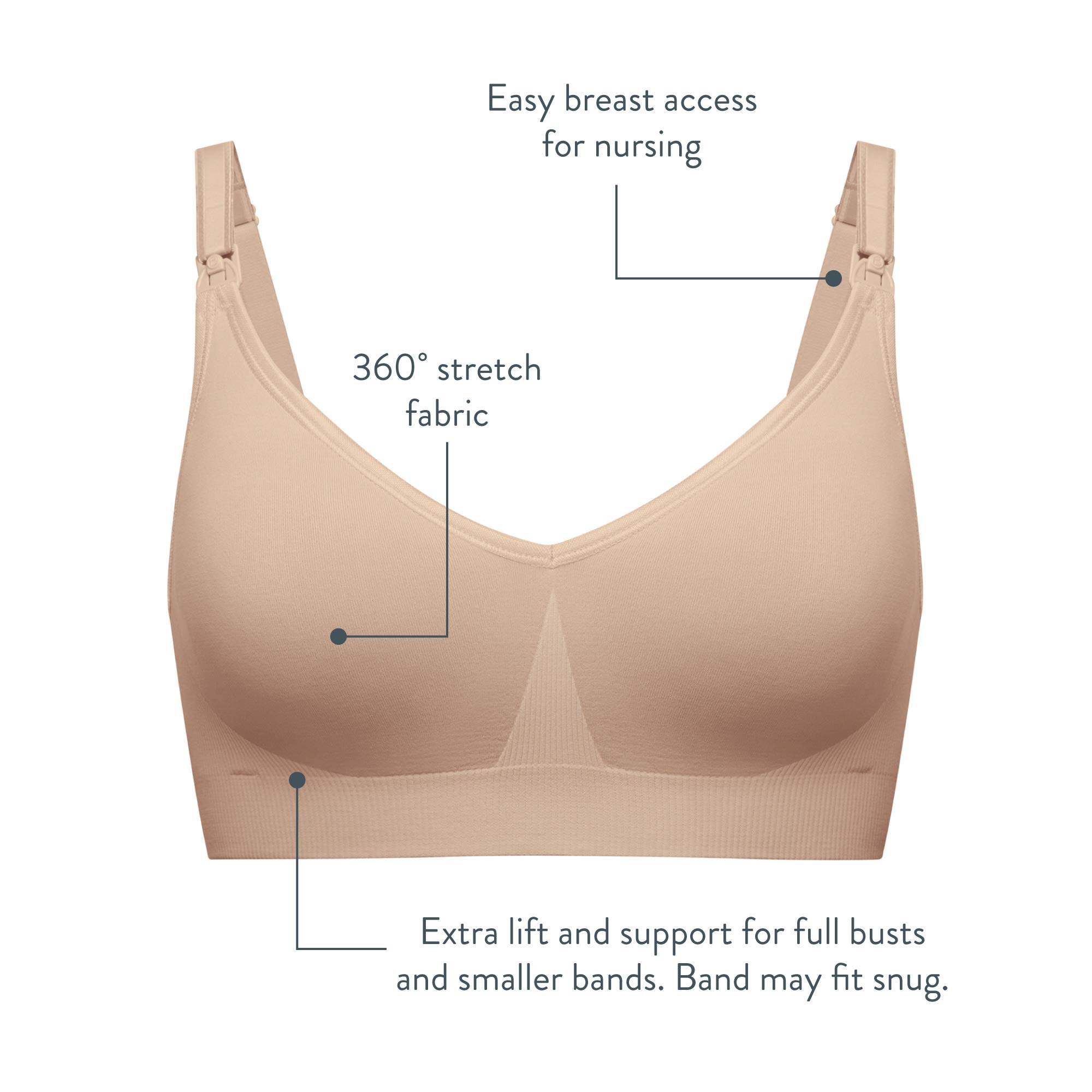 BRAVADO! DESIGNS Women's Body Silk Seamless Nursing And Maternity Bra, Cinnamon Reggiseno Donna