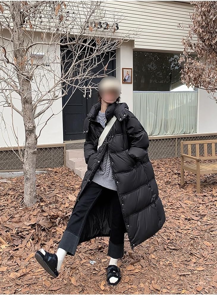 Amazon.com: HIONJIN Long knee length Down Jacket Thickened Loose
