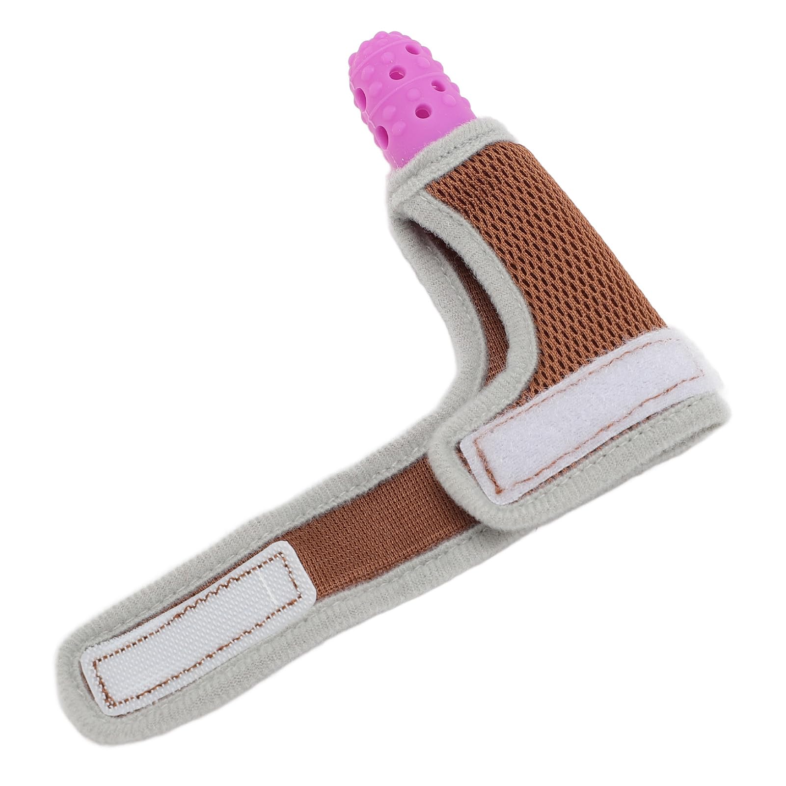 Protector de dedos de silicona ZJchao para niños pequeños, malla transpirable, ajustable, kit de tratamiento para chuparse el dedo, morado