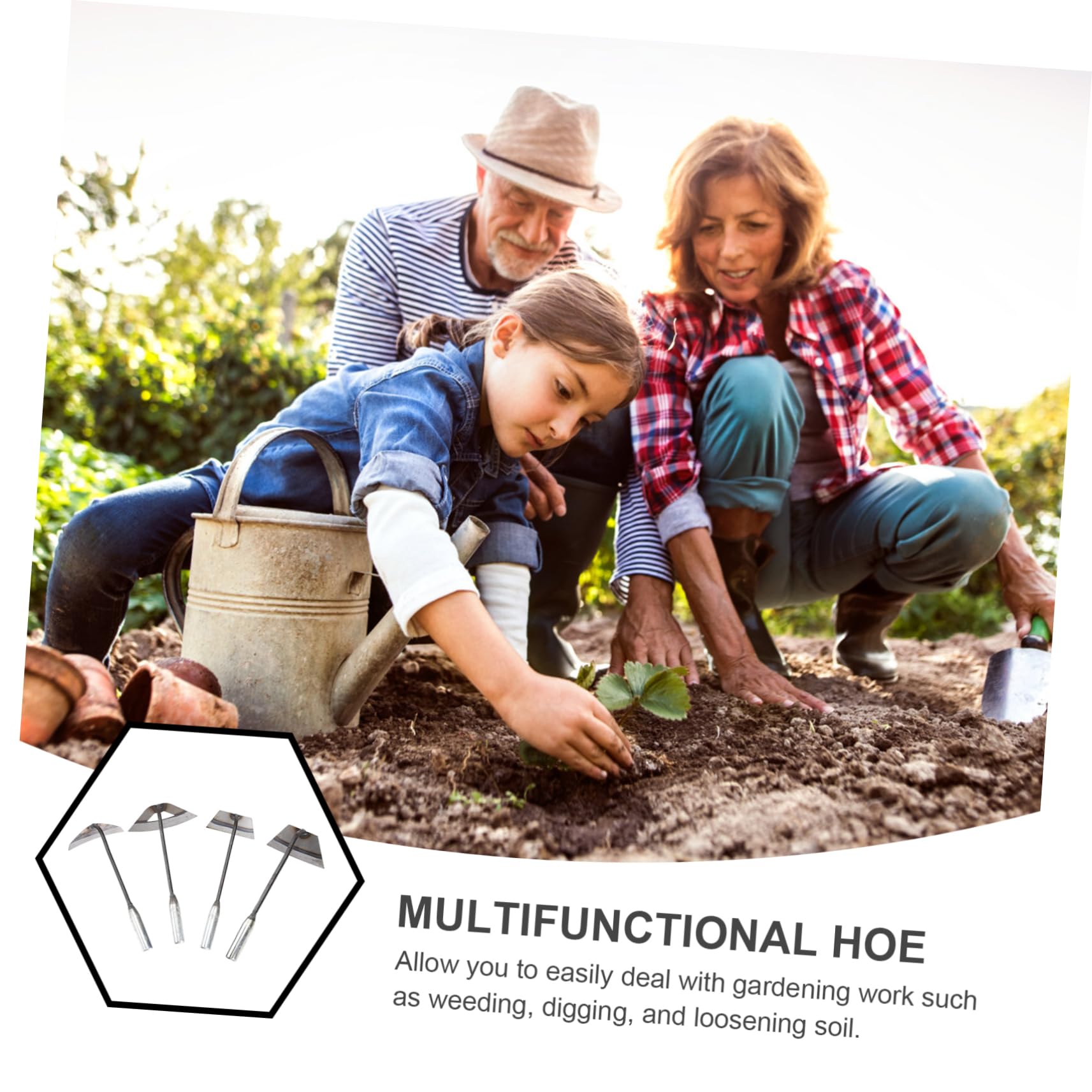 BESPORTBLE 4piezas Herramientas De Deshierbe Azadas De Mano Portátiles Para Jardín Azadas De Jardinería Multiusos Para Deshierbe Jardín Para