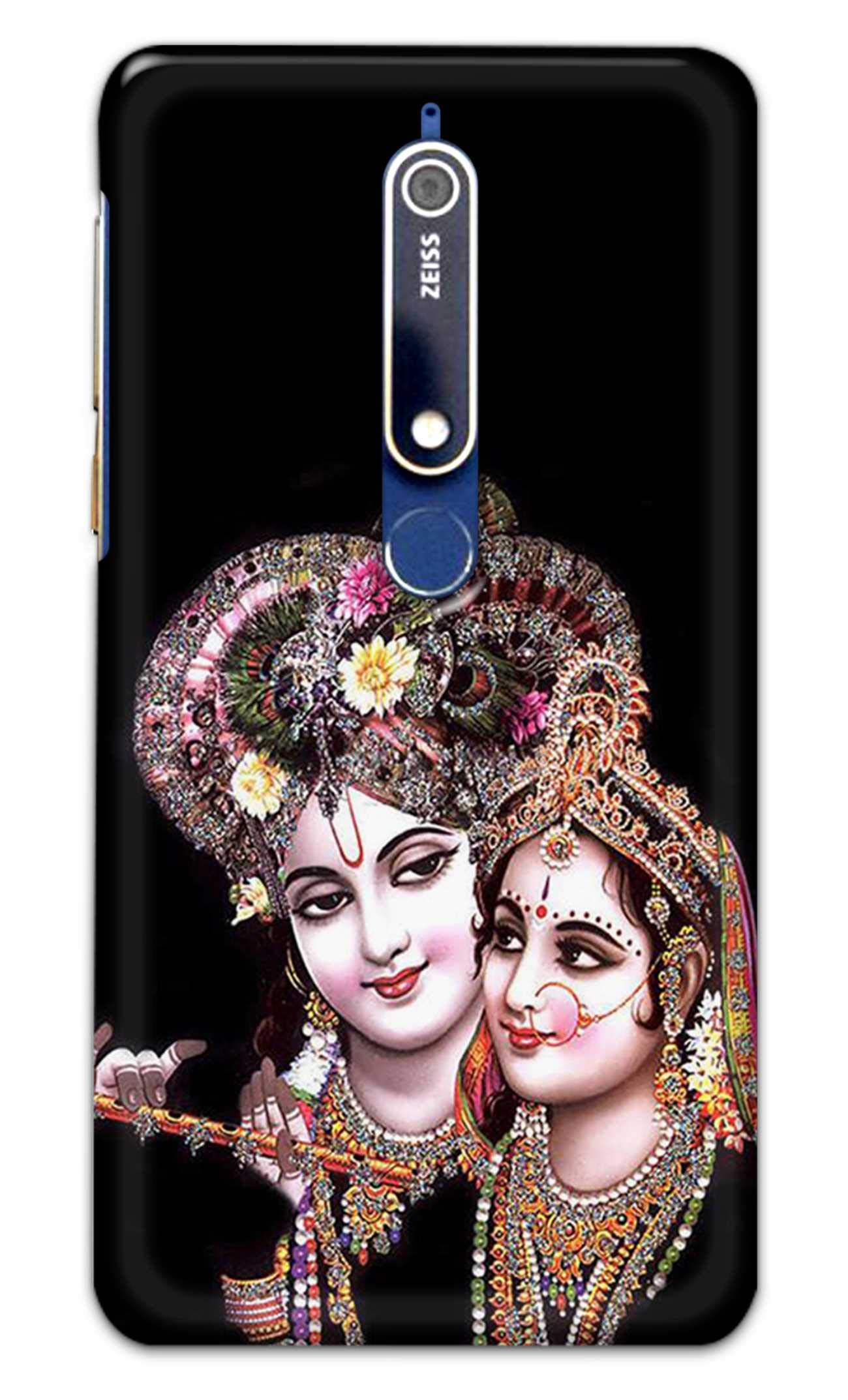 PradhCases Lord Krishna Radha Hindu International God Amazing Flute Printed Designer Hard Back Case Cover for Nokia 6.1 (2018) (5.5") -(HT) MSP2004
