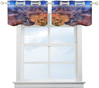 Two‑piece Symmetric Short Window Curtains Modern Blackou Valances | Elegant soft, Light filtering, Decorative,Washable forBeauty Grand Canyon Small Window, Farmhouse, Bedroom
