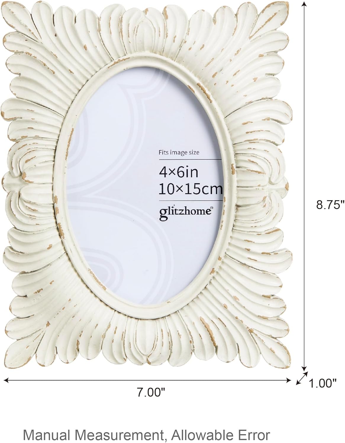 Glitzhome Picture Frame Set of 4, 4x6 Black Honeycomb Resin Tabletop Picture Frame, HD Glass Front, Wall Hanging Display Home Office Decor
