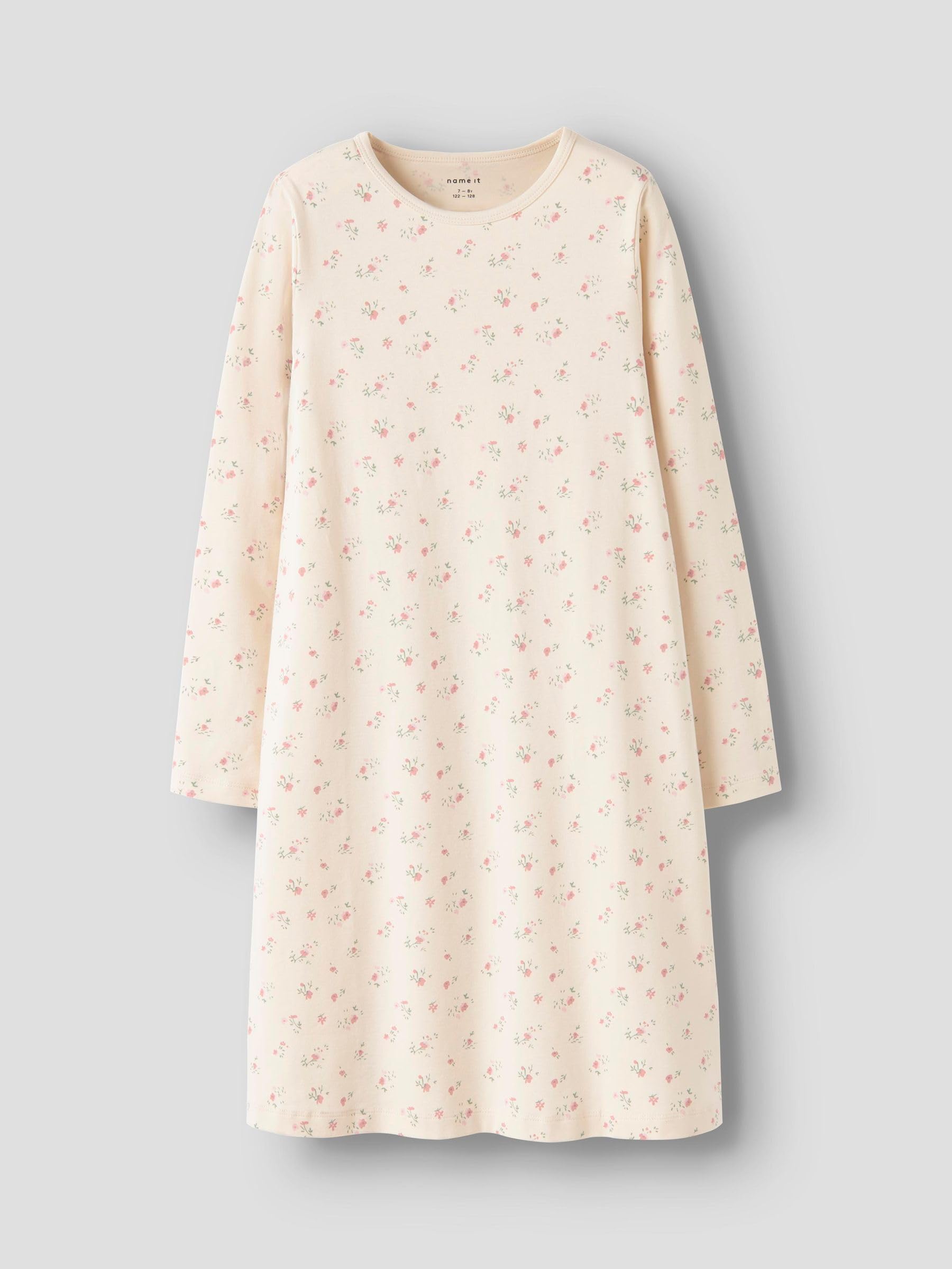 NAME IT Dziewczęce Nkfnightgown Flower Noos, Turtledove, 110-116
