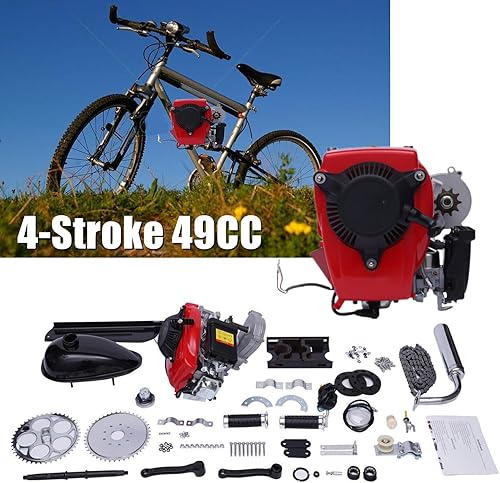 Miniatura 3 de MuChaIOAK Kit de bicicleta motorizada, 49 CC de 4 tiempos a gasolina motorizada de gasolina, kit de motor de bricolaje, kit de motor de scooter, kit