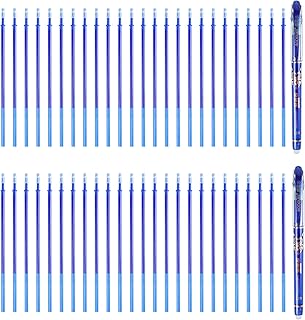 Erasable Gel Pen and Refills Set, Include Total 2 Pens and 50 Refills, Pen with Eraser, 0.38mm Pen Point for Smooth Writin...