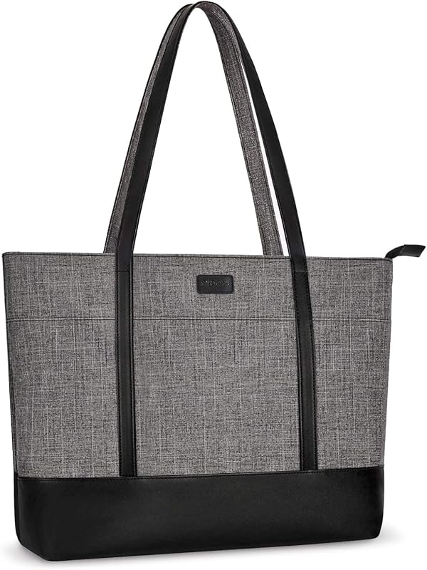MOSISO Laptop Tote Bag for Women 15-16 inch, Teacher tote bag | PU Leather Lightweight Business Travel School Bag with laptop compartment & Front 3 Pockets