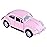 Berry President 1967 Classic Beetle Bug Vintage 1/32 Scale Diecast Metal Pull Back Car Model Toy for Gift/Kids (Pink)