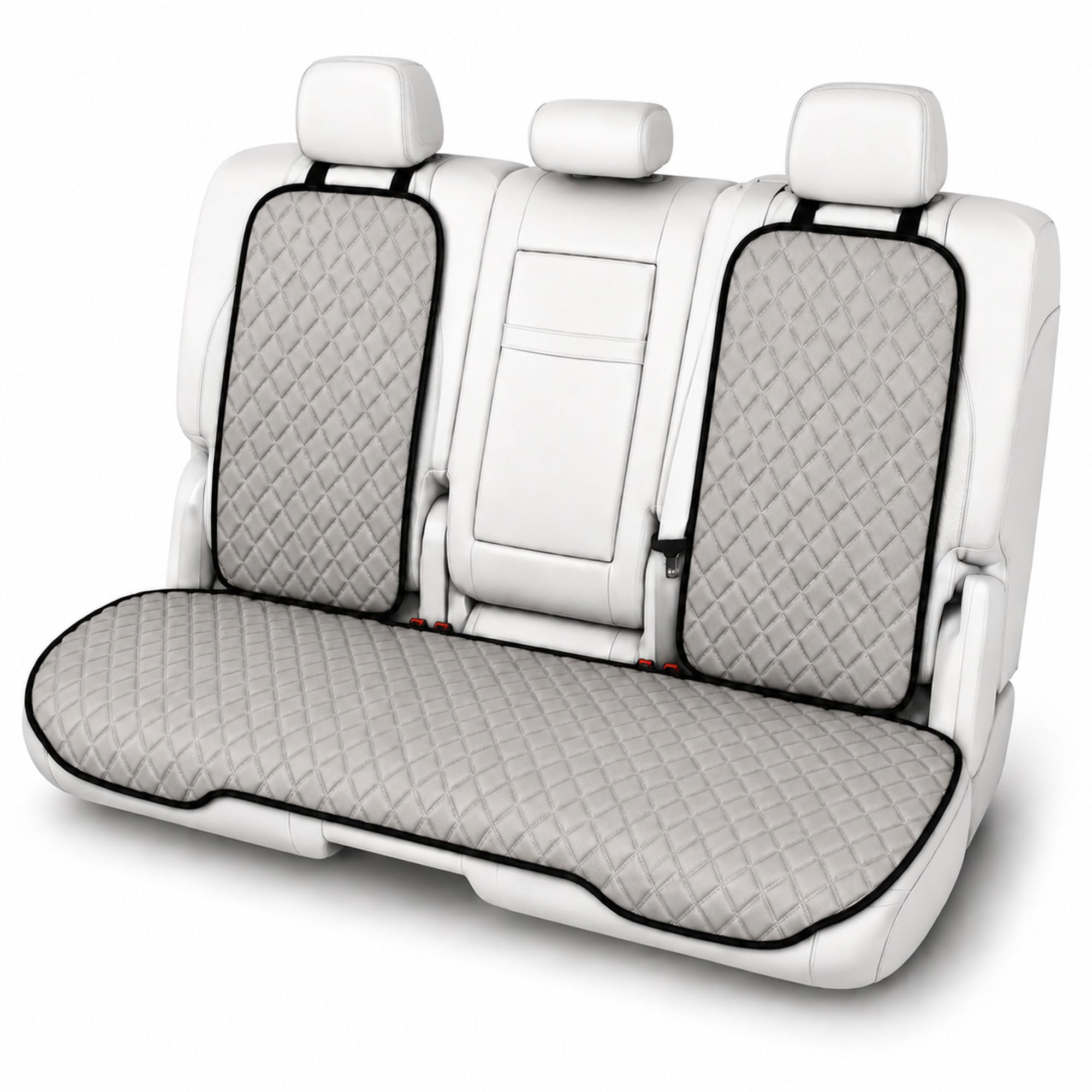 FH GROUP Neosupreme Autositzkissen, universelle Passform, Autositzkissen, Autositzkissen mit Rutschfester Silikon-Rückseite, für SUV, Limousine, Van, Rücksitz-Set, Grau