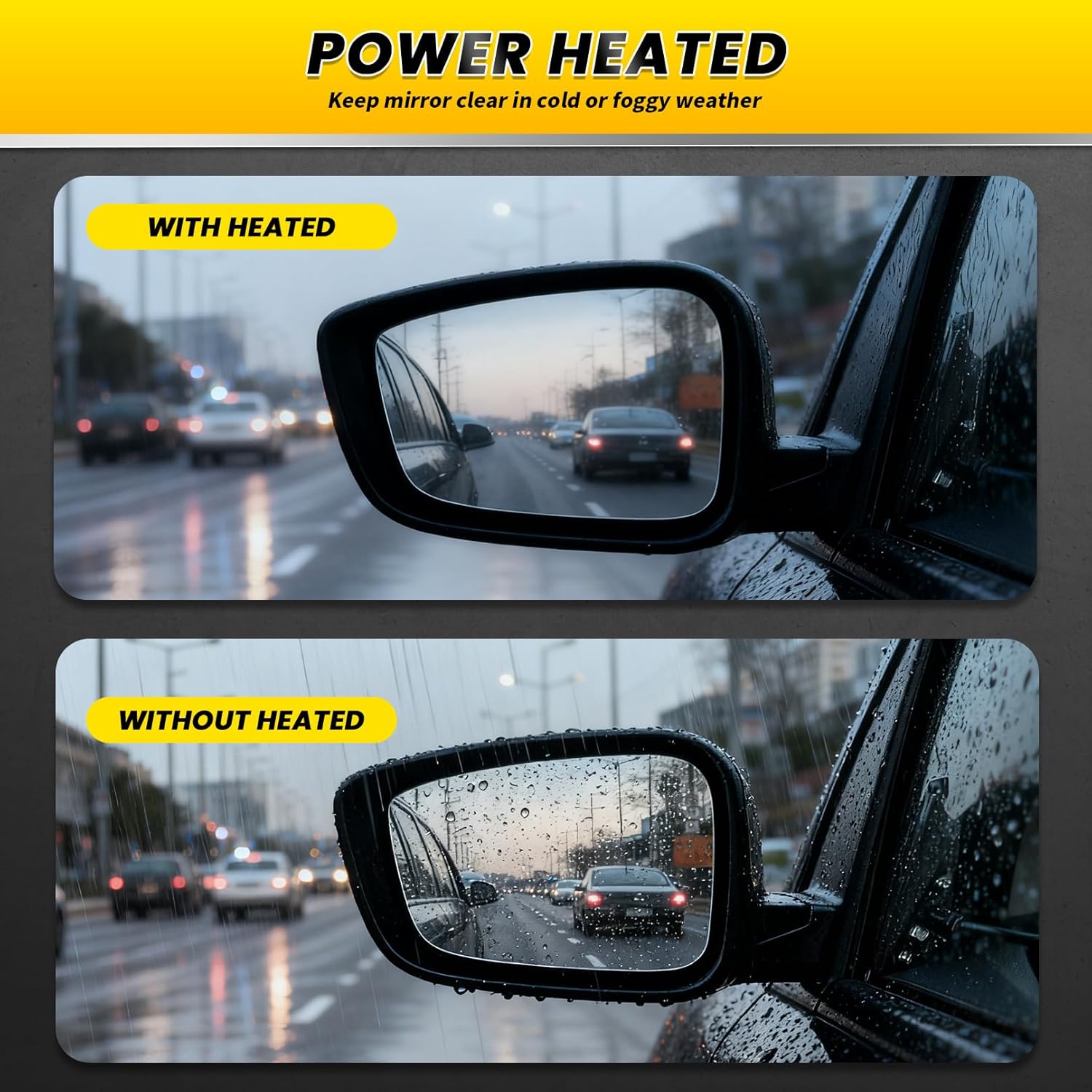 Left Driver Side Mirror Assembly Compatible with Elan-tra 2011-2013 Heated & Manual Folding and Power Glass HY1320179 Gloss Black (5 Pins) (Left)