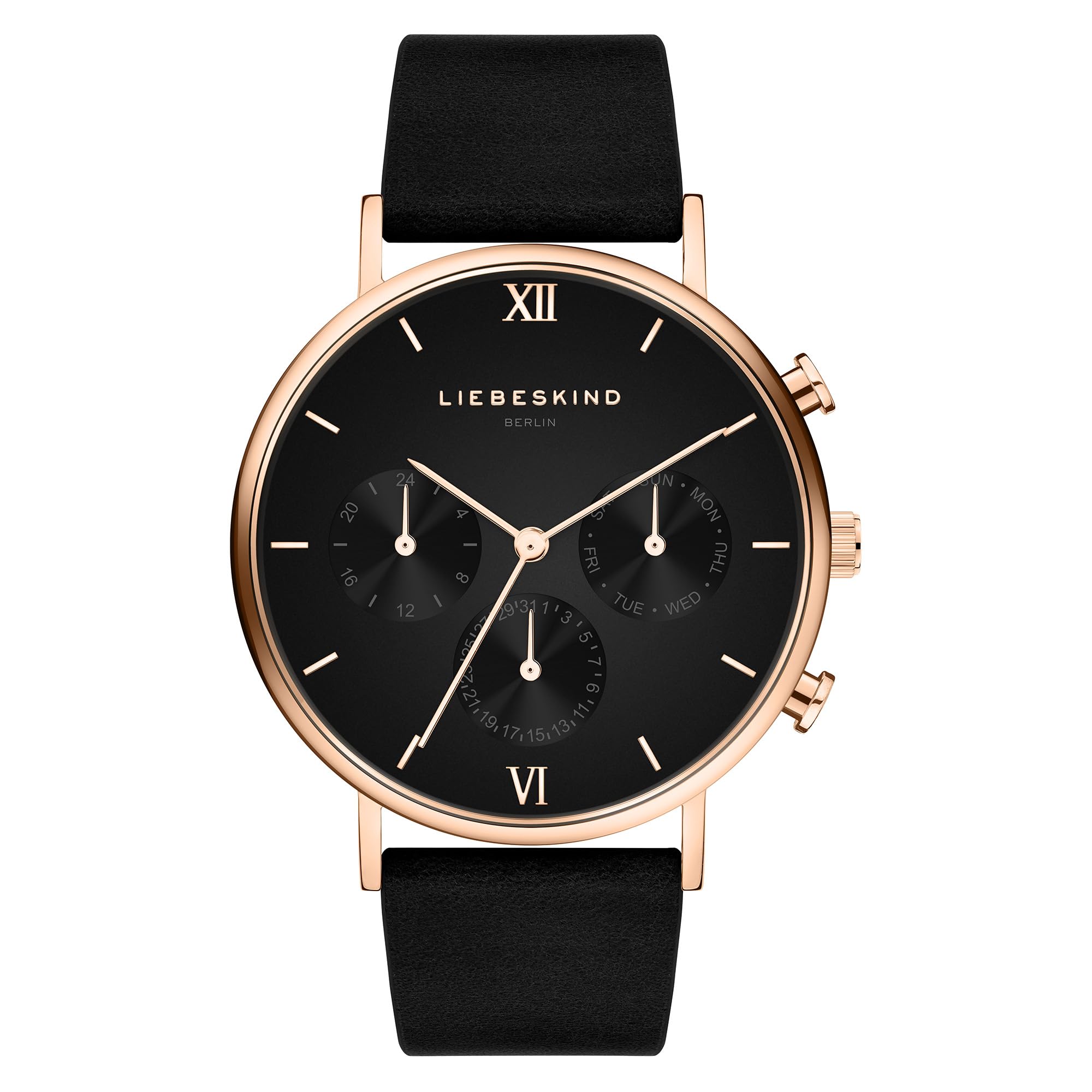 Liebeskind Berlin Multifunctional Watch LT-0319-LM IP, Rose Gold-Black, Strap.