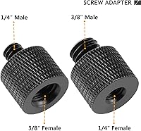 Vista 2 de Adaptador de trípode de cámara de 1/4 a 3/8 y de 3/8 a 1/4 - Tornillo macho a hembra para cámara, montaje, monitor
