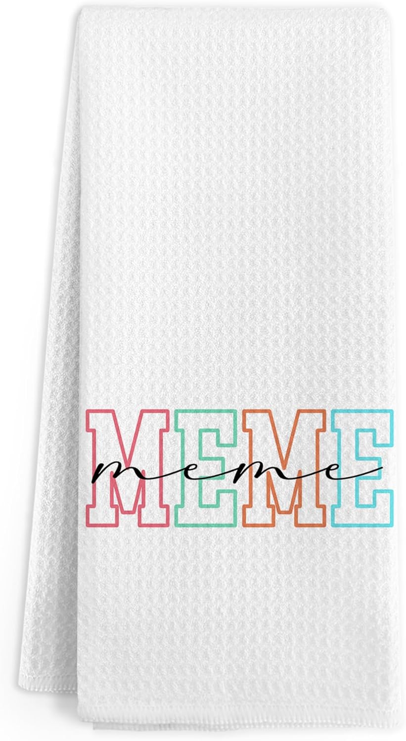 Funky Meme Gifts Kitchen Towels, Meme Gifts for Grandma, Grandmother Gifts from Grandkids, Mothers Day Birthday Gifts for Grandma, Grandmother Hand Dish Tea Towel for Kitchen Bathroom,16x24 in