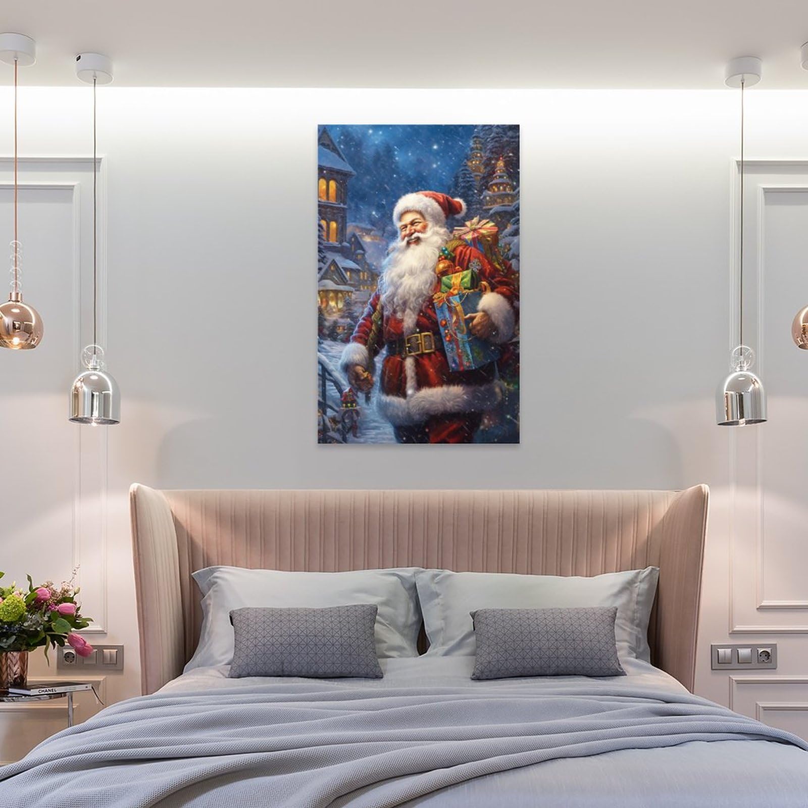 Acheter Peinture De Noël Drôle Vintage, Toile De Père Noël Et Enfants, Impression HD, Affiche D'art Mural Tradition, Photo, Décoration De Maison De Vacances, Cadeau