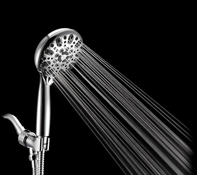 Ducha de mano cromada con manguera de acero inoxidable de 10 pulgadas miniatura 8
