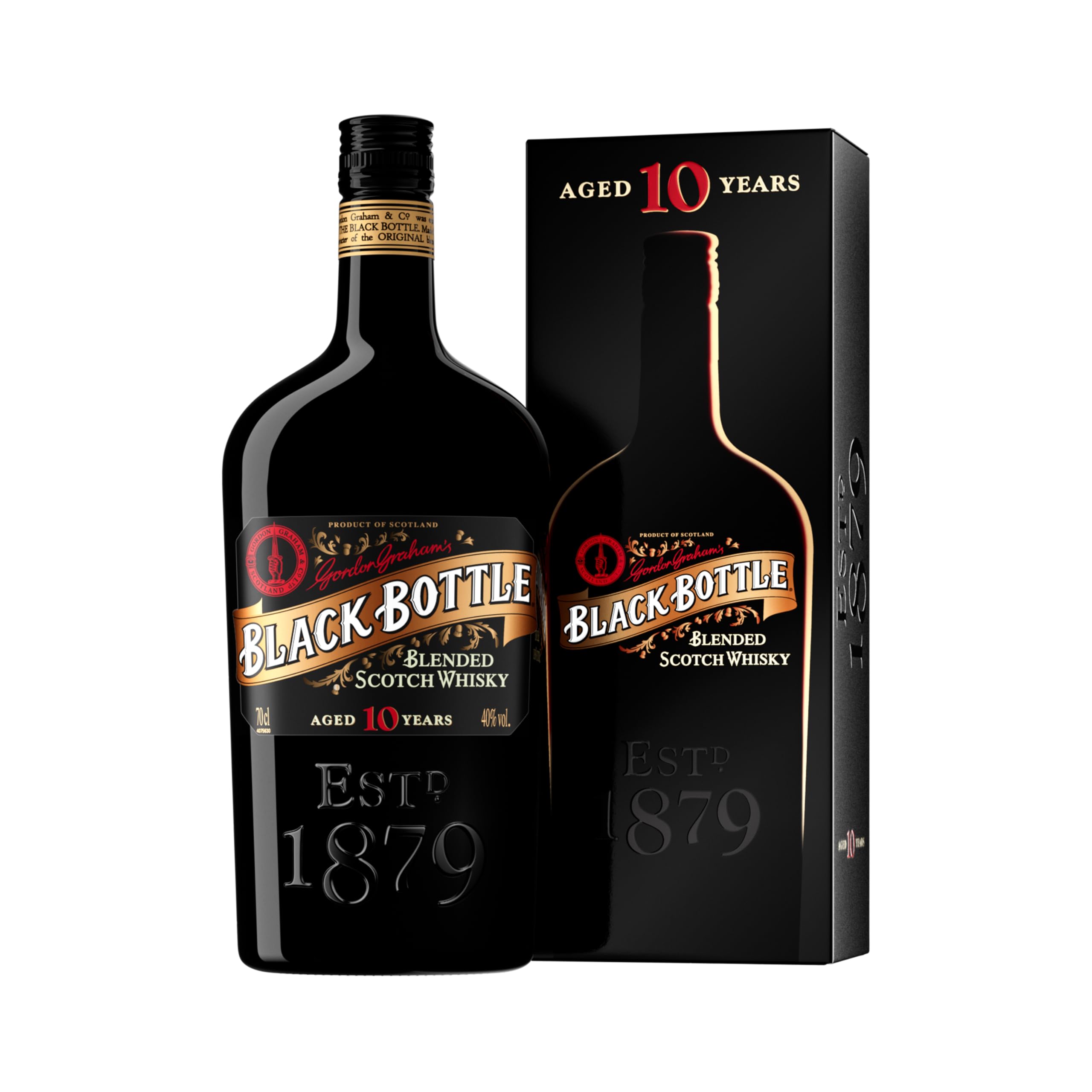 Black 10 Year Old | Blended Scotch Whisky | 40% ABV | | Richer, Smoother Smoky Whisky | Caramel, Oak & Gentle Peat | Perfect for Sipping & Elevated Serves (70cl)