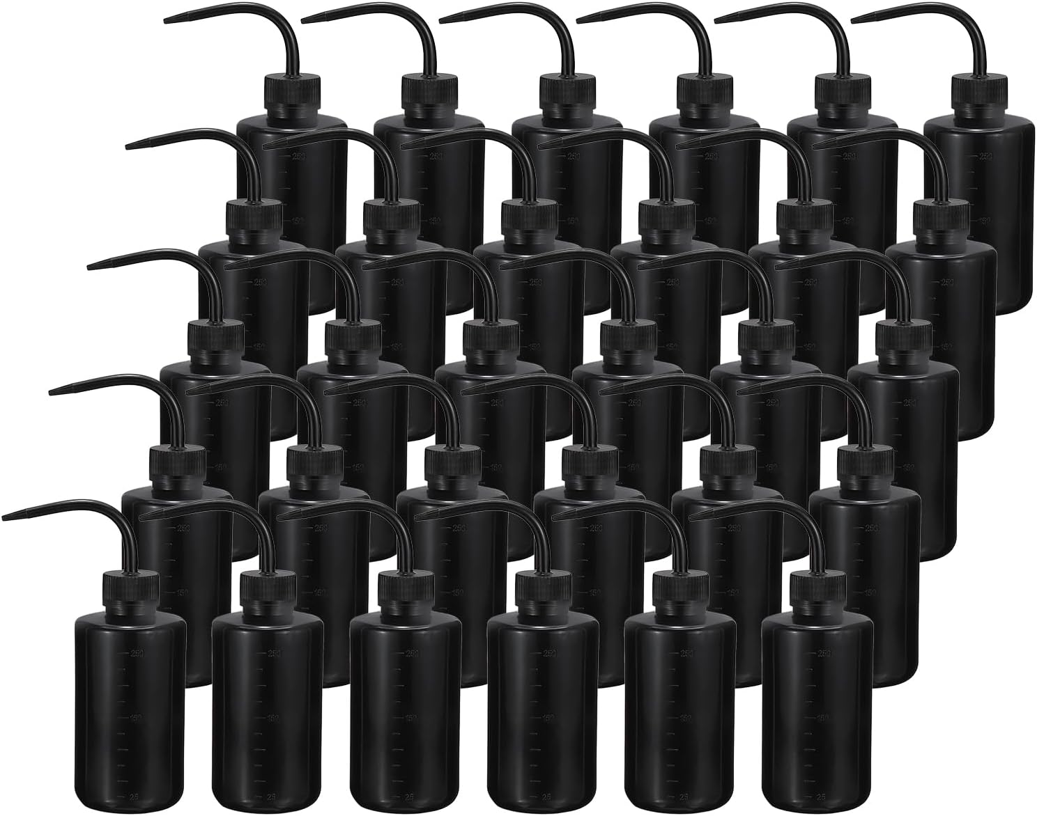 PATIKIL 250ml 8oz Succulent Eyelash Tattoo Wash Bottle, 30 Pcs Plastic Watering Squeeze Bottle Rinse Bottle for Plant Eyelash Extensions Irrigation Lab Gap Cleaning, Black