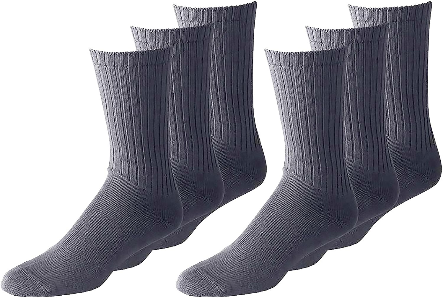 Men Crew Socks Shoe Size 10 to 13 in Black and White Bulk