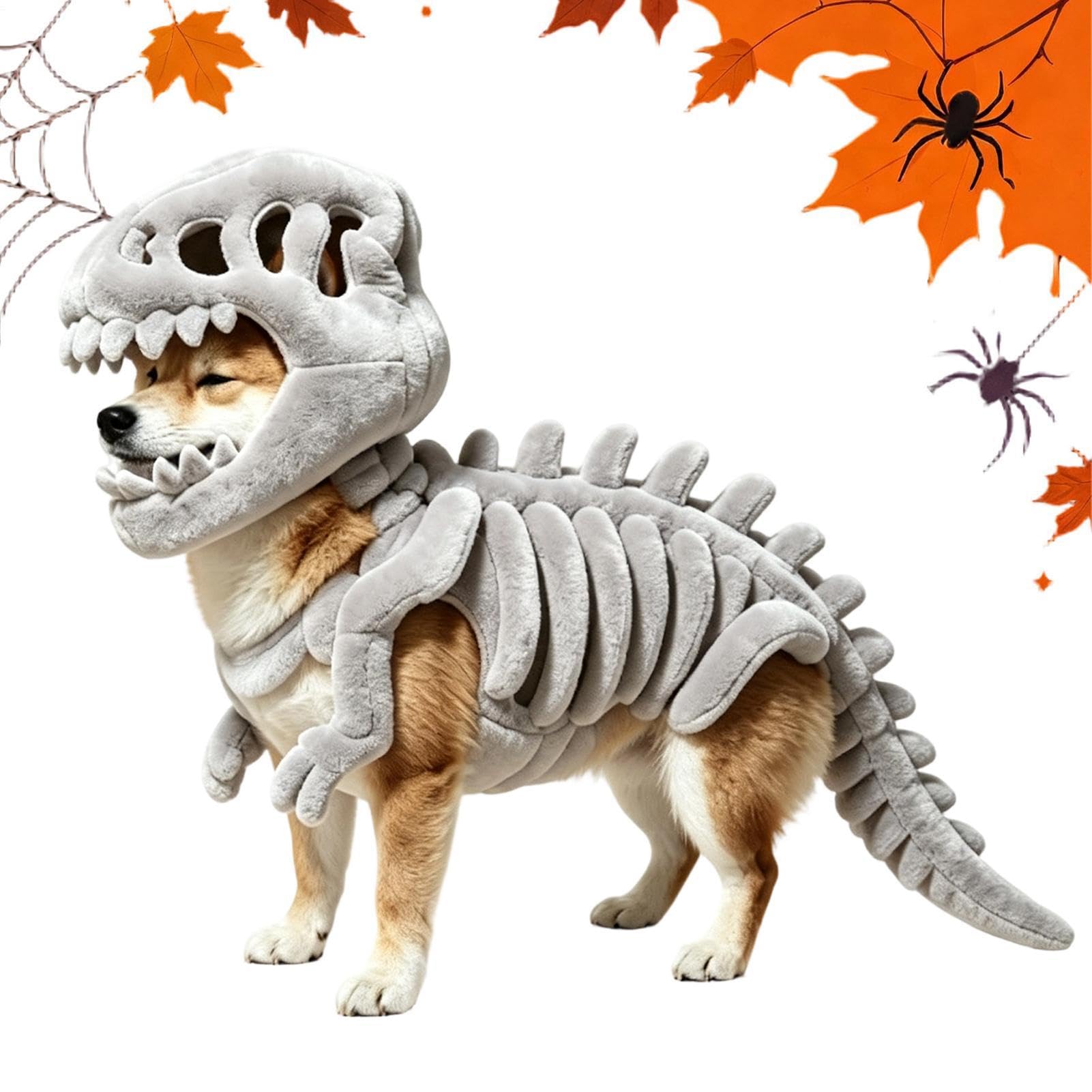 Costume da dinosauro per cani, travestimento da scheletro | Costume da dinosauro per cani, per Halloween, per casa, appartamento, spettacoli teatrali, fotografie, eventi, carnevale